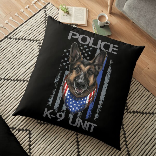 Police Dog K-9 Unit Handler Floor Pillow