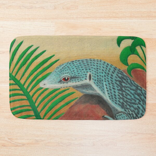 Item preview, Sunbathing Blue Monitor Lizard on Rock illustration designed and sold by platosgarden.