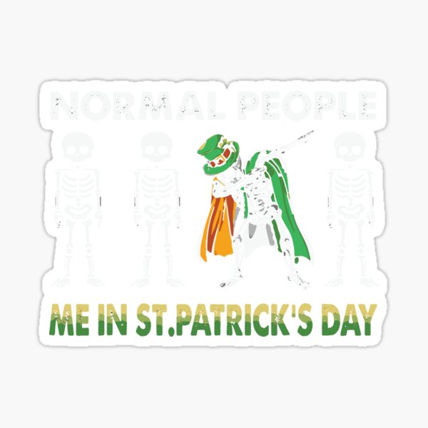 Retro Leprechaun Skull Dancing Dj St Patricks Sticker