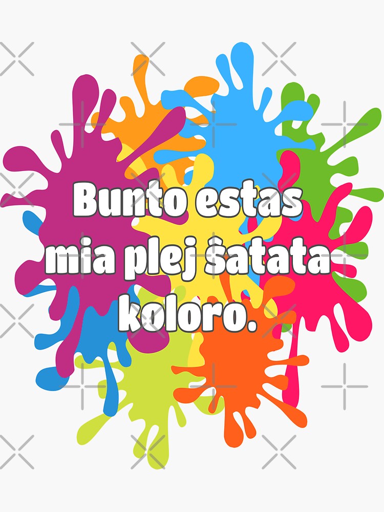 Thumbnail 3 of 3, Sticker, Bunto estas mia plej ŝatata koloro (longa versio) designed and sold by tannie.