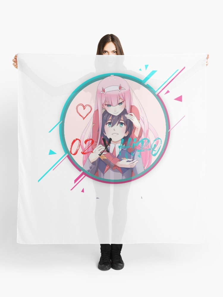 darling in the franxx 02 x hiro zero two best love scarf by ehsanstore redbubble redbubble