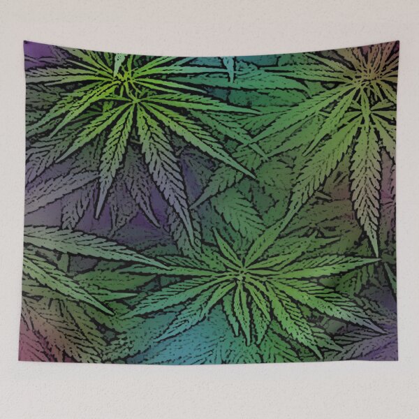 Item preview, Green Purple and Blue Cannabis Marijuana Pot Ganja 420 Design designed and sold by Sornoran420.