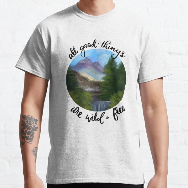 Wild & Free Bob Ross-Inspired Design Classic T-Shirt