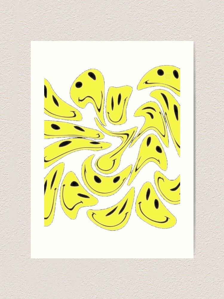 Squiggly Smiley Face Drip Art Print By Hannahwyt Redbubble