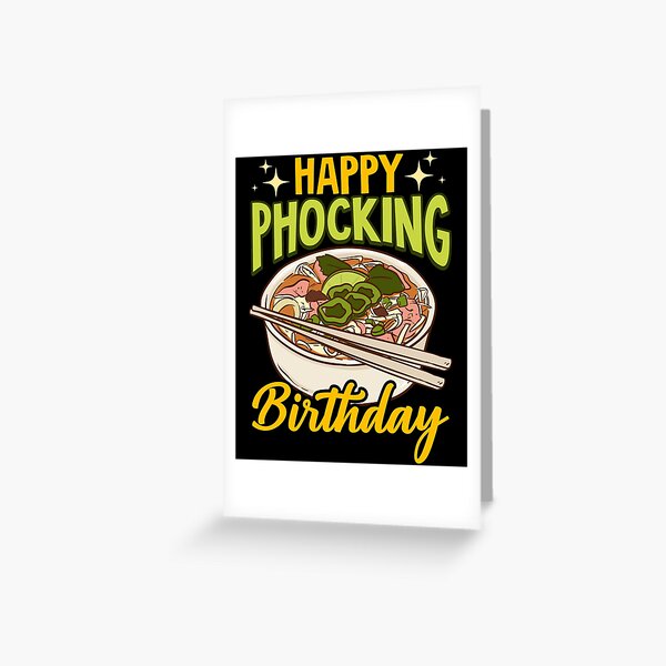 Vista previa del artículo con la obra «Feliz cumpleaños Phocking Divertido juego de palabras para el cumpleaños de Pho», diseñado y vendido por perfectpresents.