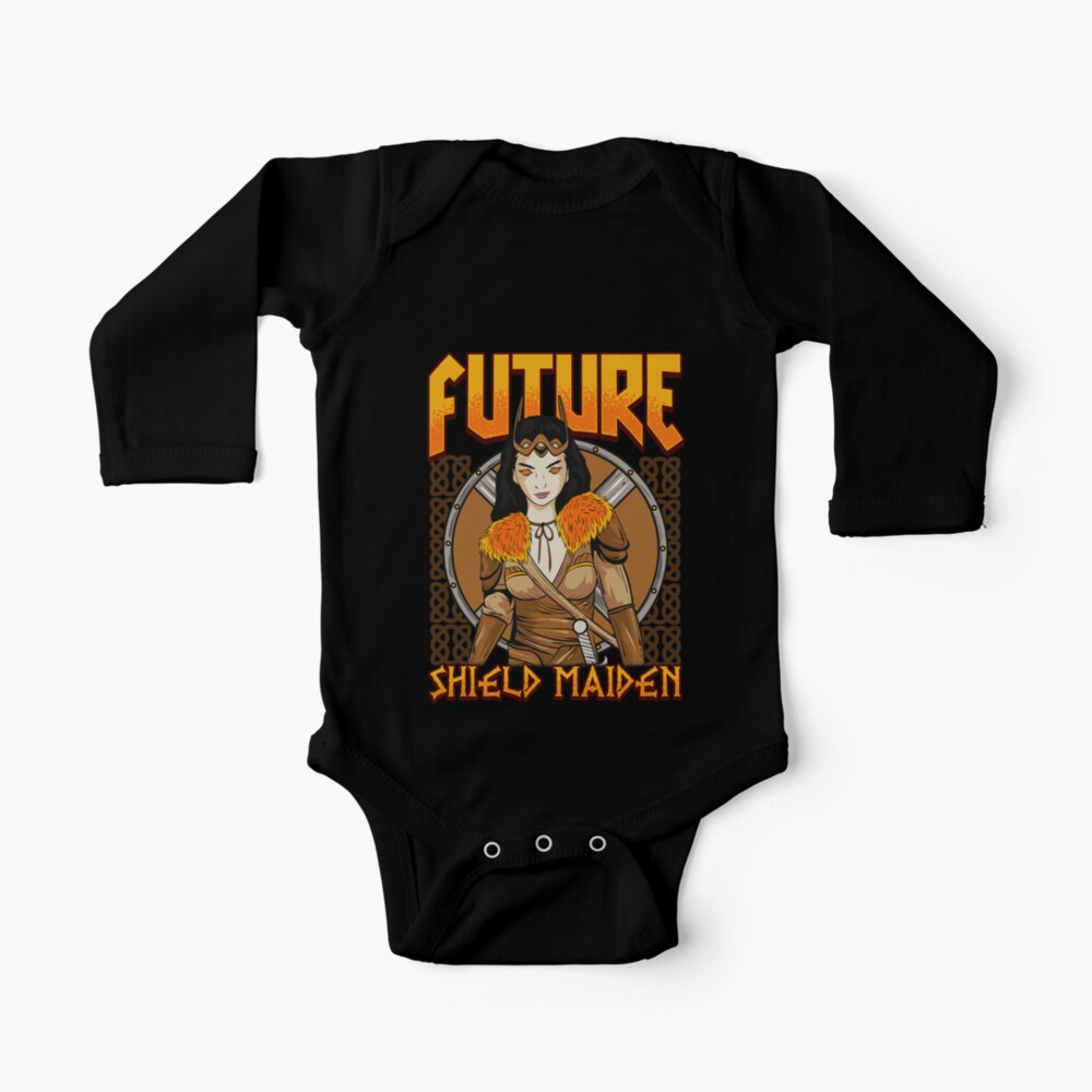 Future Shield Maiden Female Viking Warrior Baby One Piece By Perfectpresents Redbubble