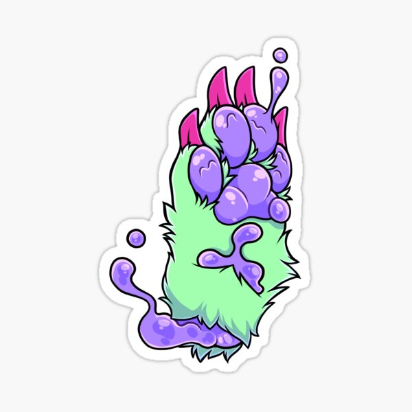"Candy Gore Paw Vaporwave" Sticker by Tidehardt Redbubble