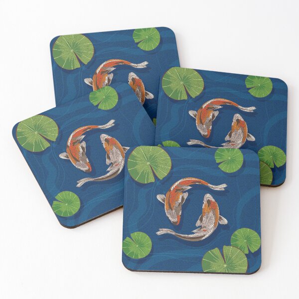 Item preview, Koi meets Koi in Waterlily pond (Mosaic) designed and sold by PaisleyMcNoodle.