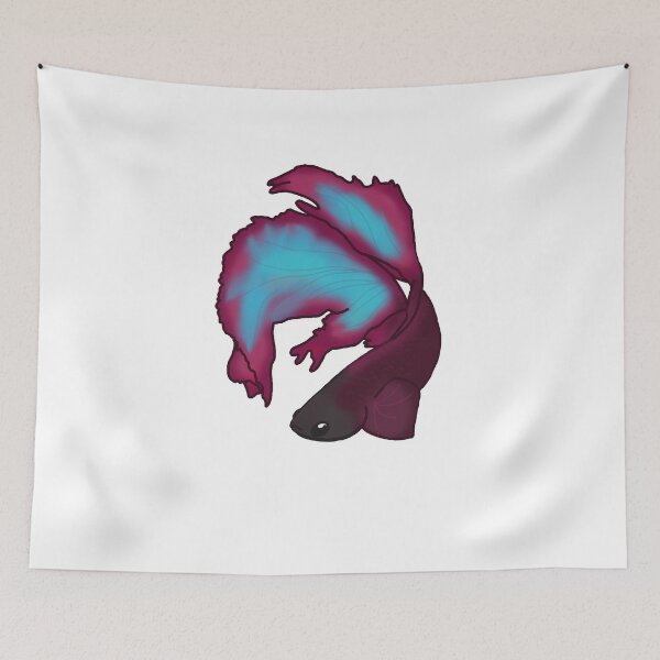Item preview, Red Blue Veiltail betta designed and sold by Iyuda.