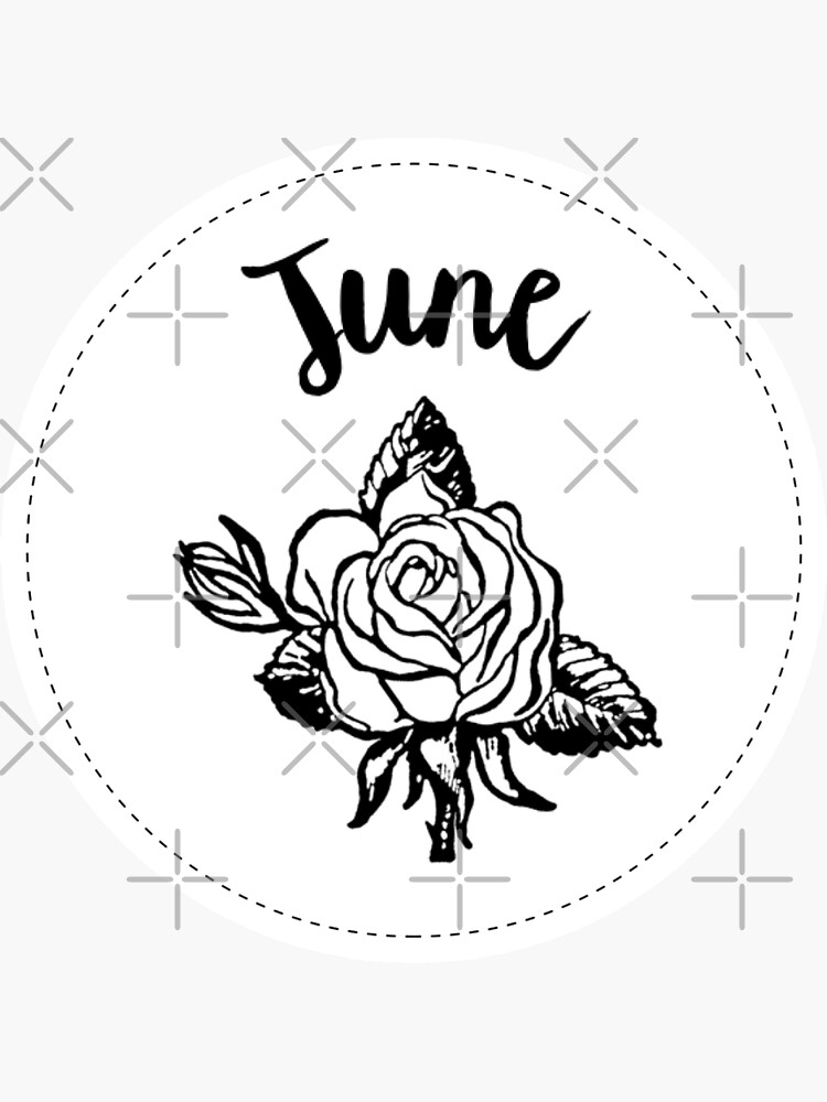 "June Birth Flower" Sticker by mrossie Redbubble