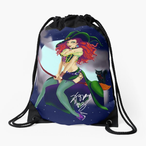 Miss Witch Drawstring Bag