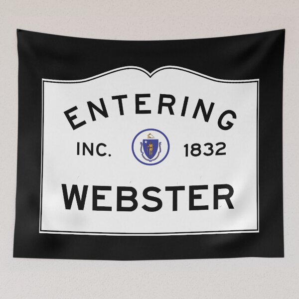 Item preview, Entering Webster Massachusetts - Commonwealth of Massachusetts Road Sign  designed and sold by NewNomads.