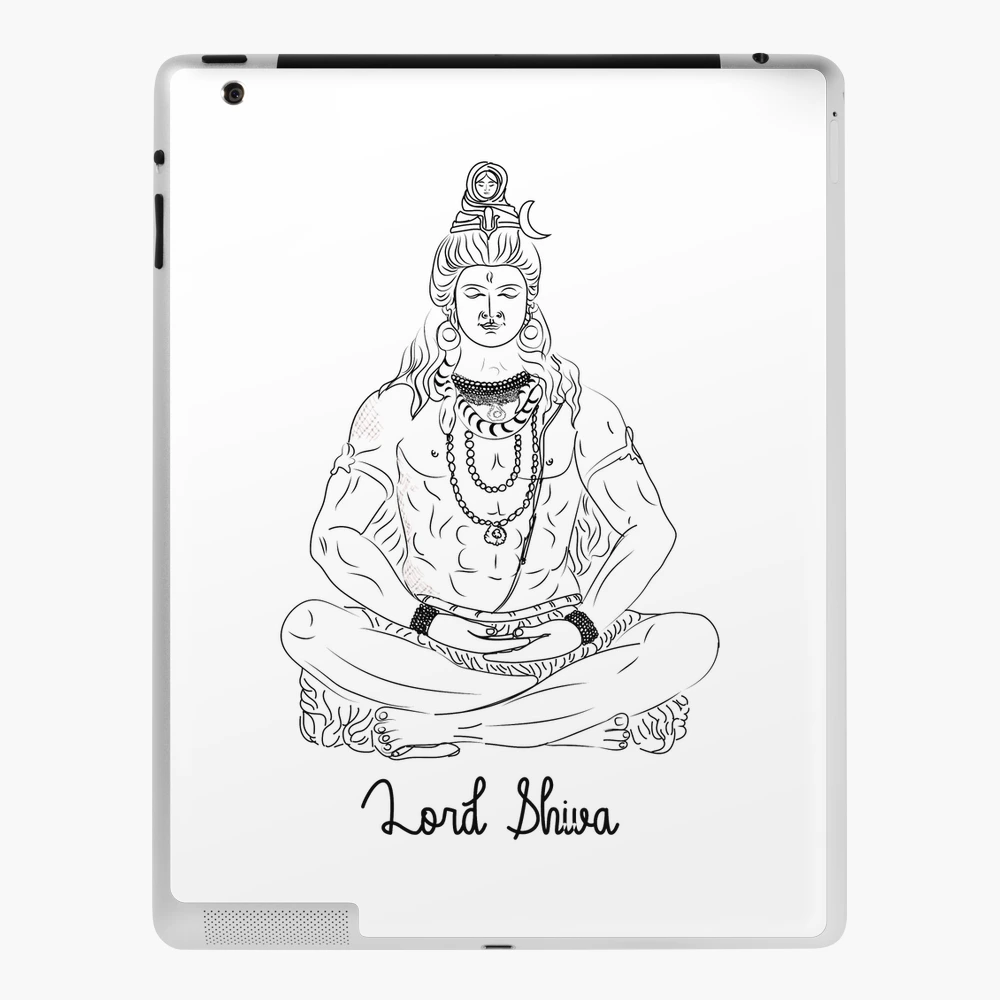 Hand draw hindu lord shiva sketch for indian god maha shivratri card design  Stock Vector | Adobe Stock