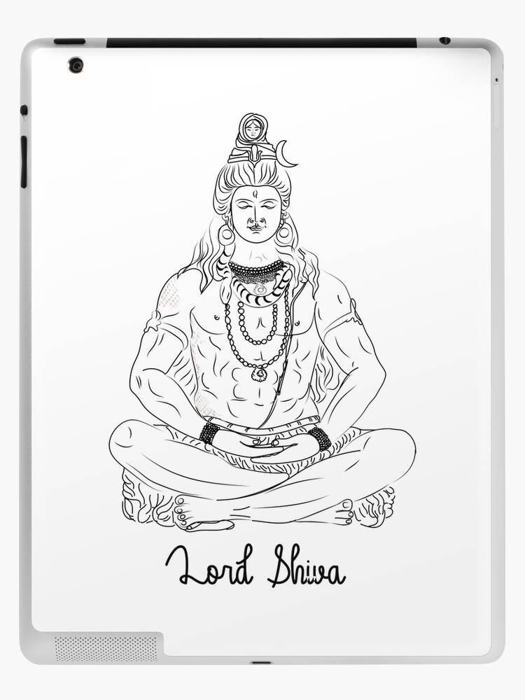 Hand draw hindu lord shiva sketch for indian god maha shivratri background  5991611 Vector Art at Vecteezy