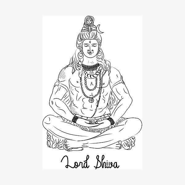 Pencil Sketch of Lord Shiva - Desi Painters