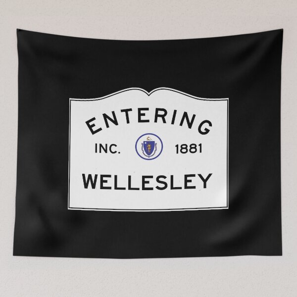 Item preview, Entering Wellesley - Commonwealth of Massachusetts Road Sign designed and sold by NewNomads.