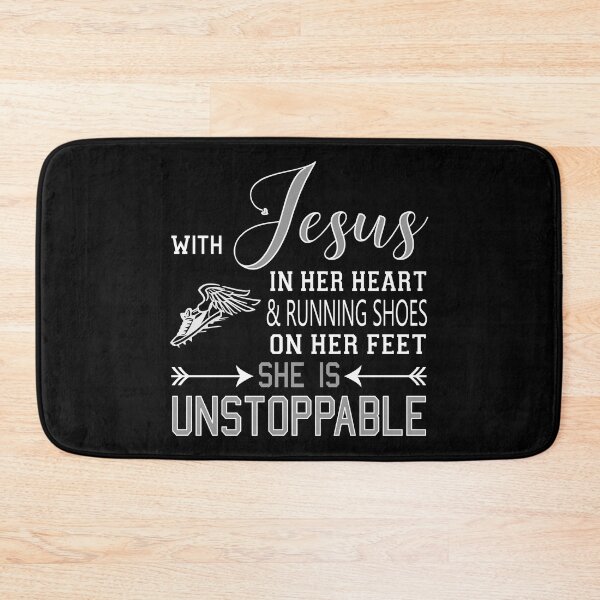 Item preview, WITH JESUS IN HER HEART And RUNNING SHOES ON Her Feet She Is Unstoppable designed and sold by nikkidawn74.