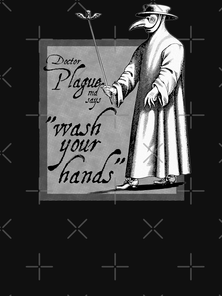 Doctor Plague says wash your hands gray health awareness art comic book style by Fashionmonger
