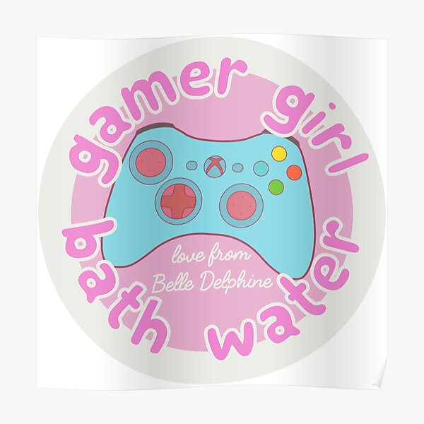 Gamer Girl Bath Water Poster By Artsea Block Redbubble