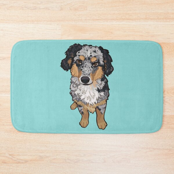 Item preview, Blue Merle Aussie Portrait Full body / Blue Merle Australian Shepherd dog designed and sold by Ivy Fox Illustration.