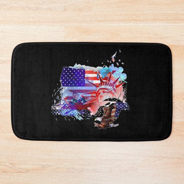 Item preview,  American Flag American Eagle Statute of Liberty USA designed and sold by Rowena Jones.