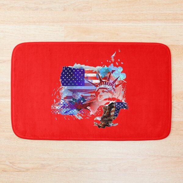 Item preview, Red  American Flag American Eagle Statute of Liberty designed and sold by Rowena Jones.
