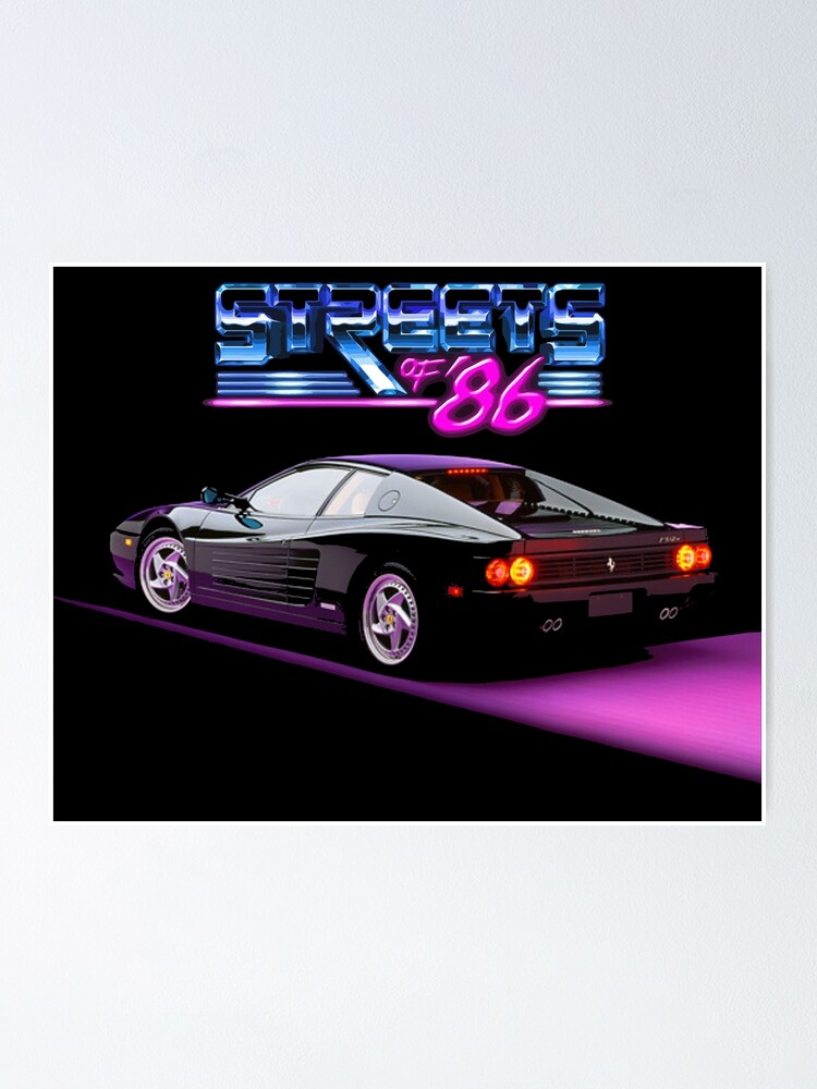 Ferrari Testarossa from Miami Vice Poster for Sale by car2oonz