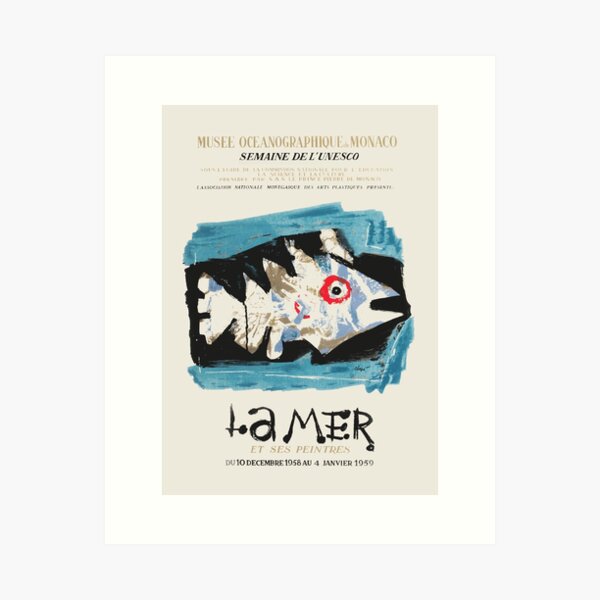 Exhibition poster for Oceanographic Museum of Monaco - "The sea and its painters", 1959 Art Print