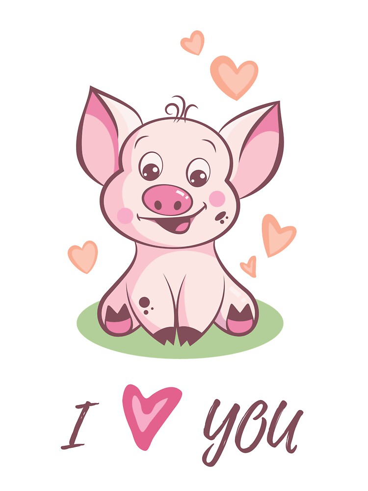 I Love You Cute Baby Piggy Kids T Shirt By Duyvolap Redbubble