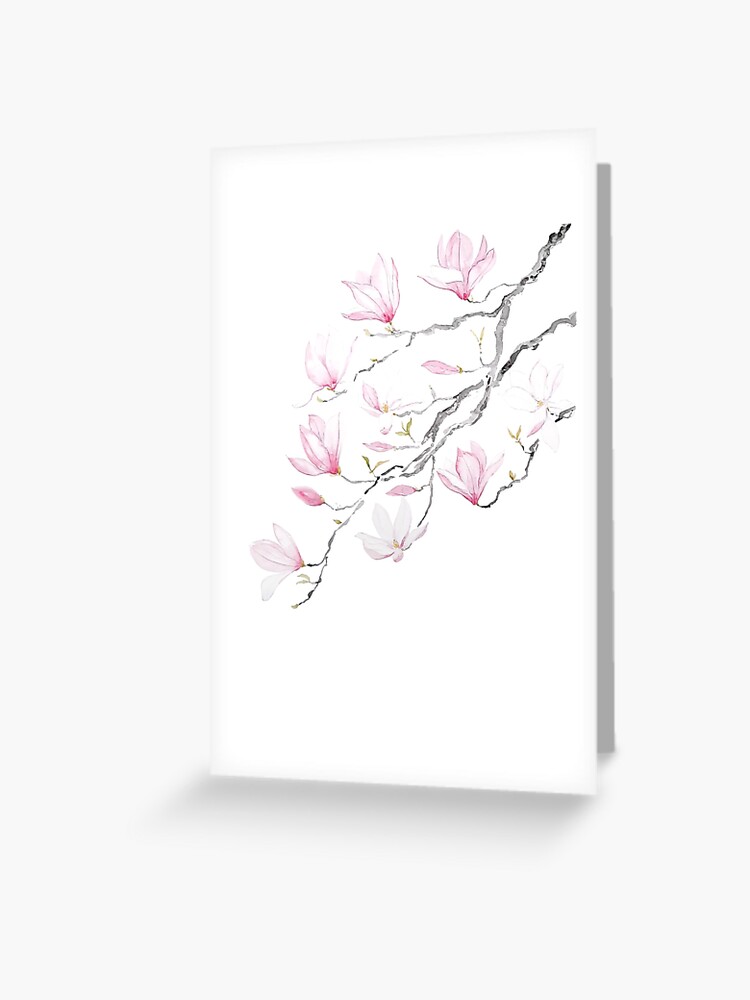 Tarjetas de felicitación «flor de magnolia rosa sin fondo» de ColorandColor  | Redbubble