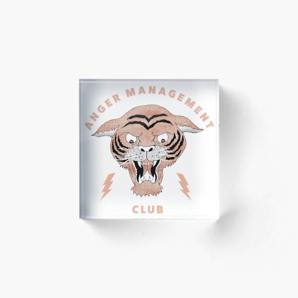 Anger Management Club Tiger Acrylic Block