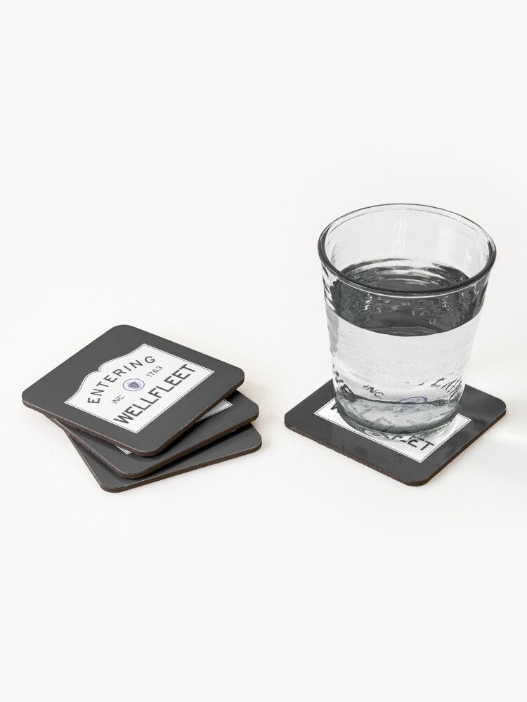 Alternate view of Entering Wellfleet - Commonwealth of Massachusetts Road Sign Coasters (Set of 4)