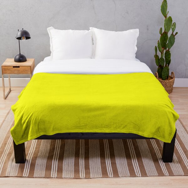 Just Yellow Throw Blanket - Pure Yellow Bedspread Throw Blanket
