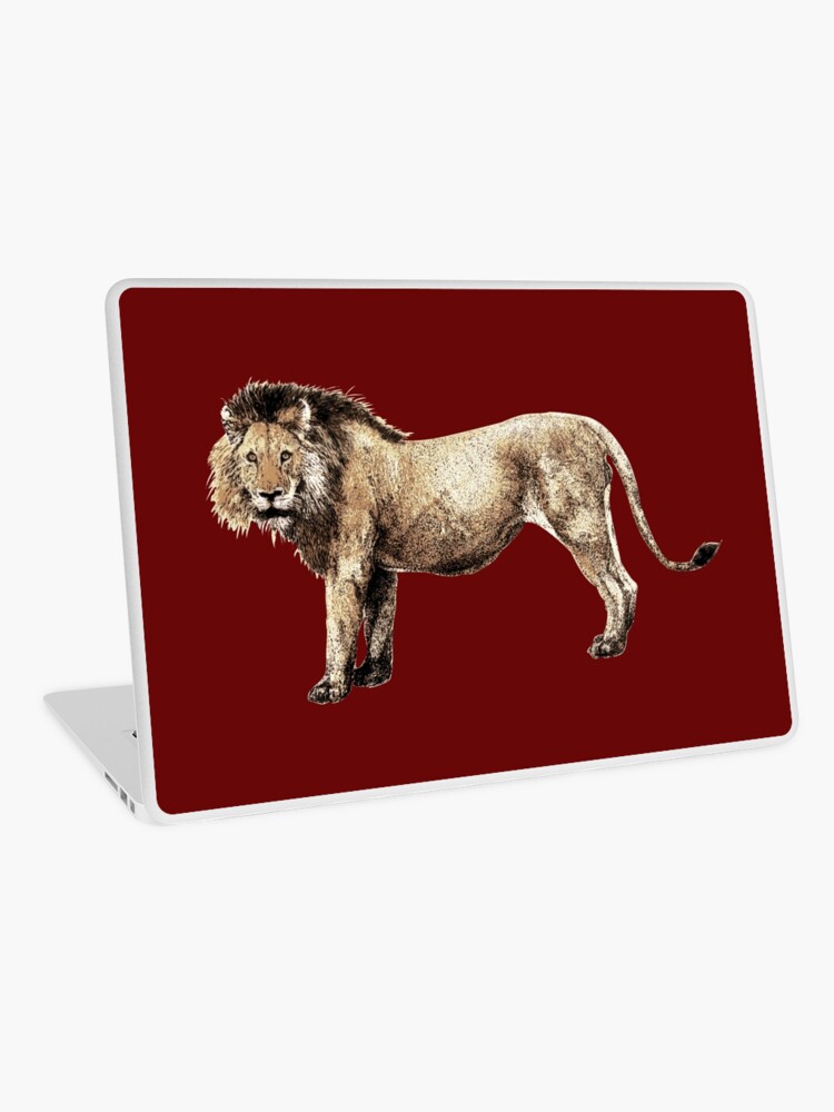 African Lion King Of The Beasts For Red Brown Backgrounds Laptop Skin By Skadler8 Redbubble