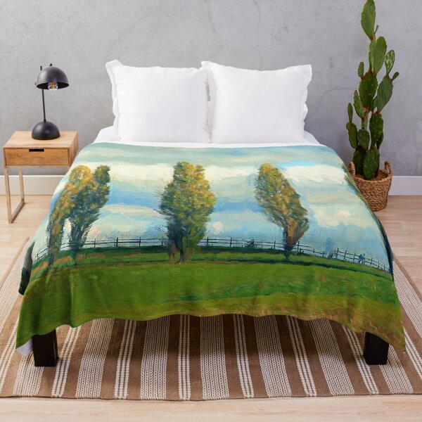 Item preview, Meadow Trees Landscape Painting Art designed and sold by livianasgifts.