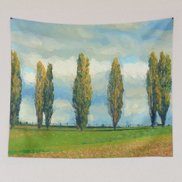 Item preview, Meadow Trees Landscape Painting Art designed and sold by livianasgifts.