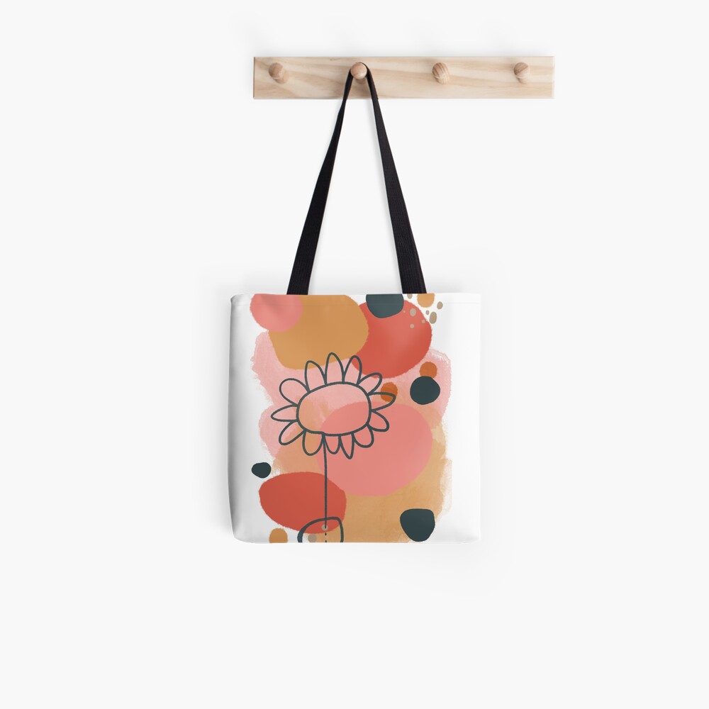 Abstract Flower Power digital Art Design Tote Bag