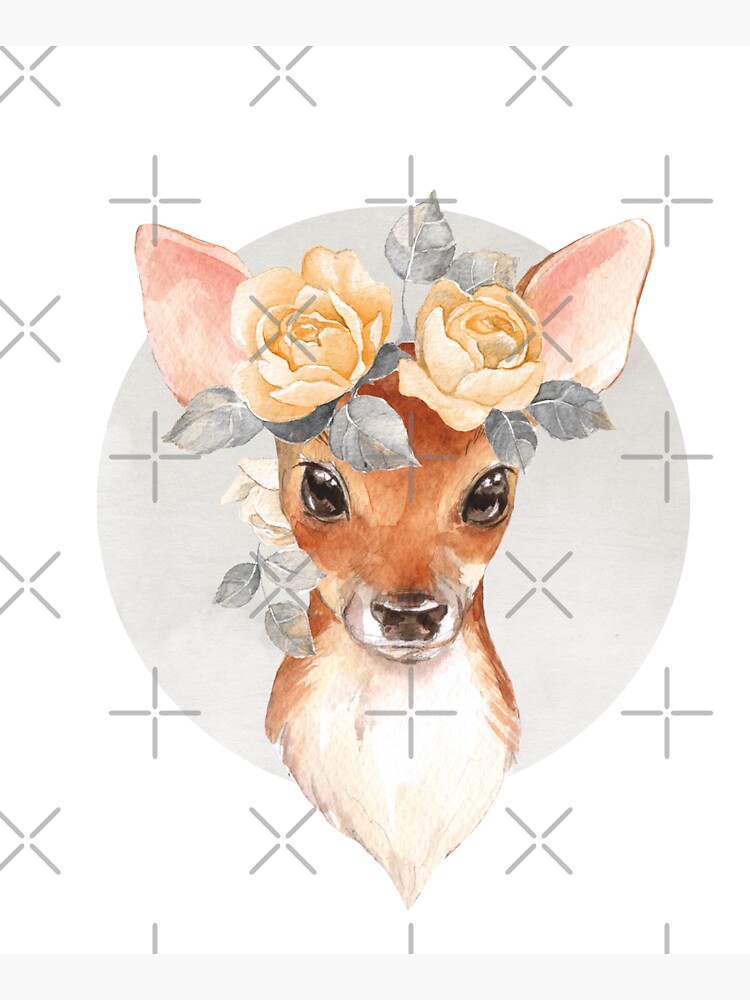 Fawn with yellow roses by Gribanessa