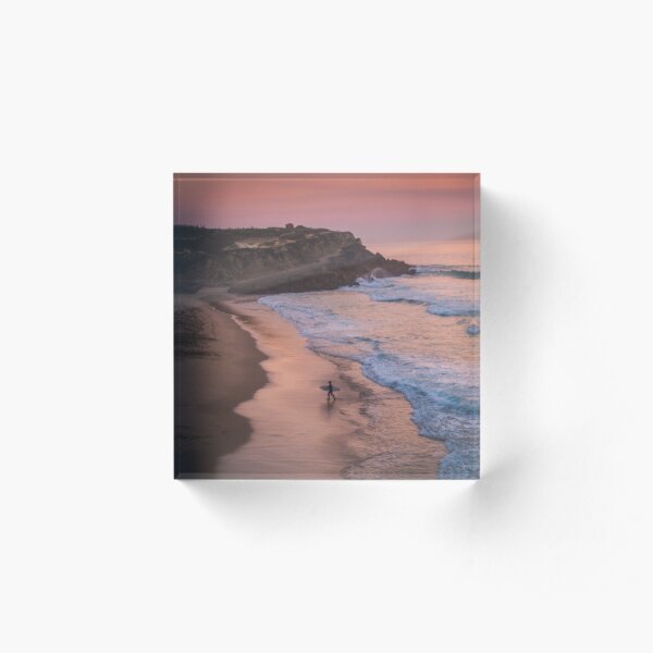 Surfer at sunset Acrylic Block