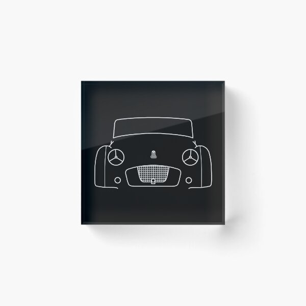 Item preview, Triumph TR2 classic British roadster sports car outline graphic (white) designed and sold by soitwouldseem.