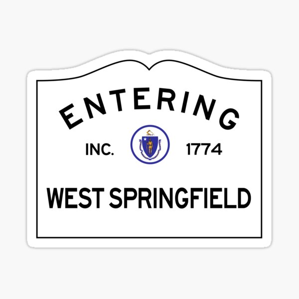 Item preview, Entering West Springfield Massachusetts - Commonwealth of Massachusetts Road Sign  designed and sold by NewNomads.
