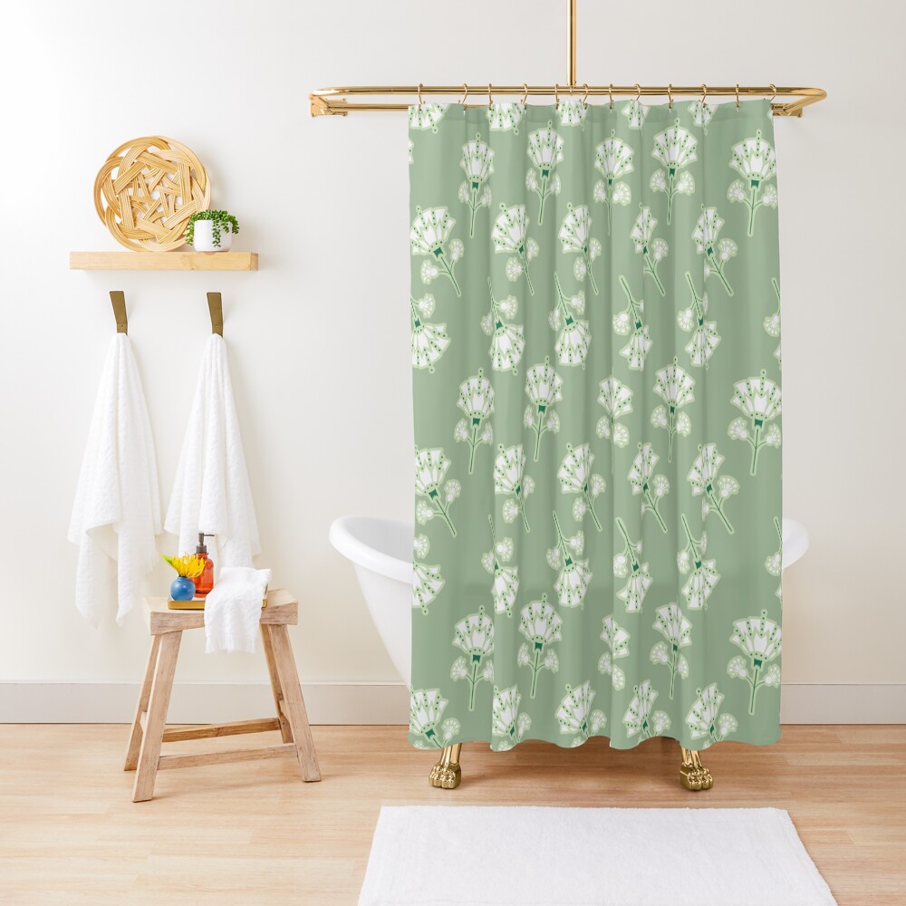 "Art Deco Style inspired Snowdrop Florals on Pastel Green" Shower