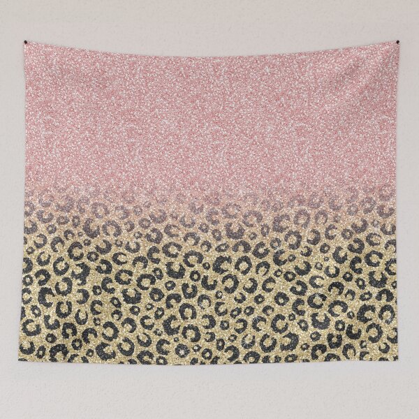 Item preview, Elegant Rose Gold Glitter Black Leopard Print designed and sold by NdesignTrend.