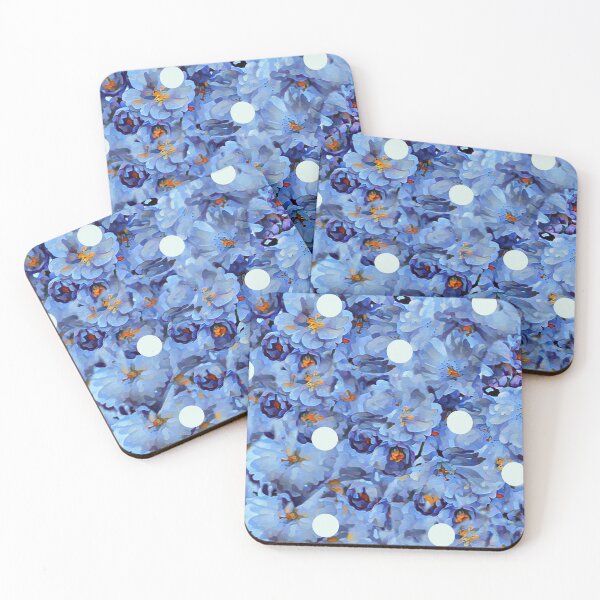 Item preview, Blue flowers & Polka Dots designed and sold by BumbleChynxBee.