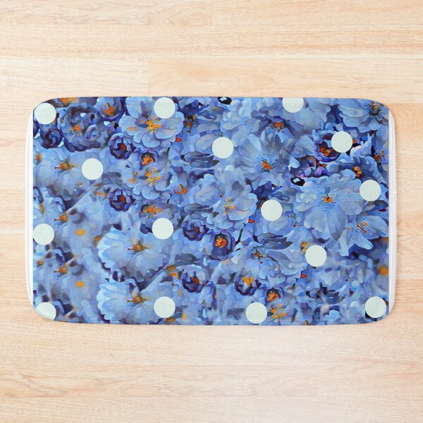 Item preview, Blue flowers & Polka Dots designed and sold by BumbleChynxBee.