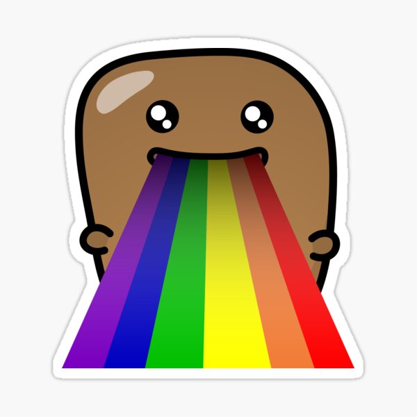 Jagaimo The Potato - Throwing Rainbows Sticker