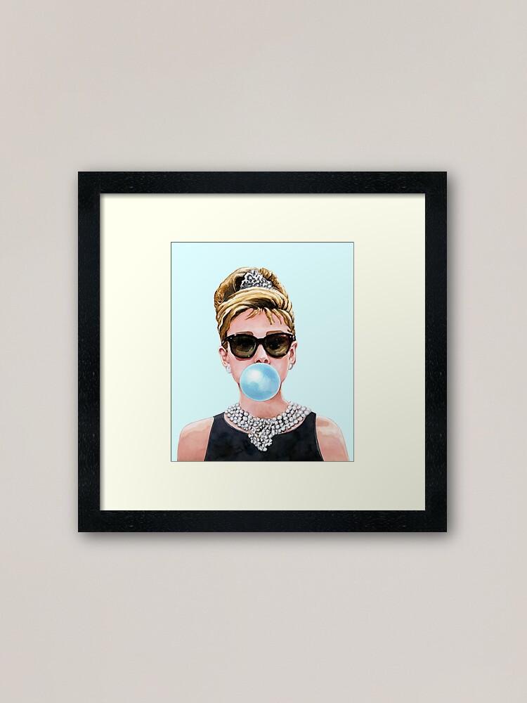 Audrey Hepburn Bubble Gum Photo Picture Print On Framed Canvas Wall Art Decor