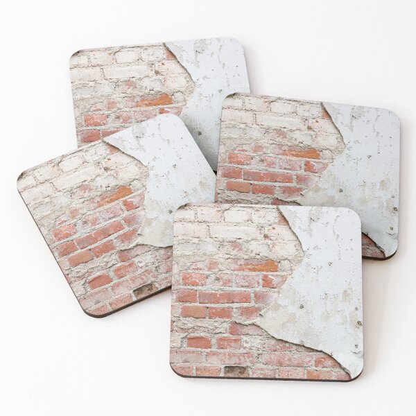 Item preview, Aged brick wall with cracked plaster designed and sold by Juhku.