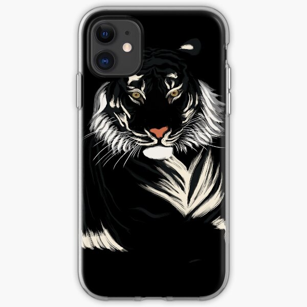 Tigre - Noir et Blanc Coque souple iPhone