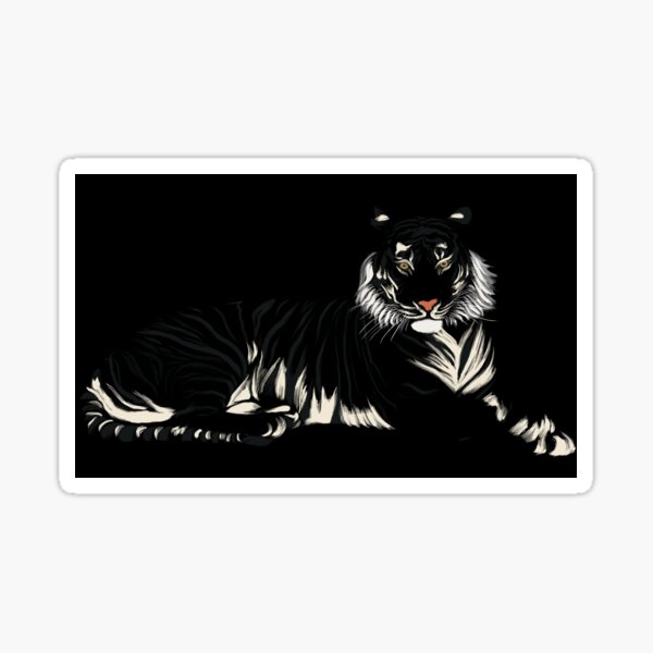 Tigre - Noir et Blanc Sticker